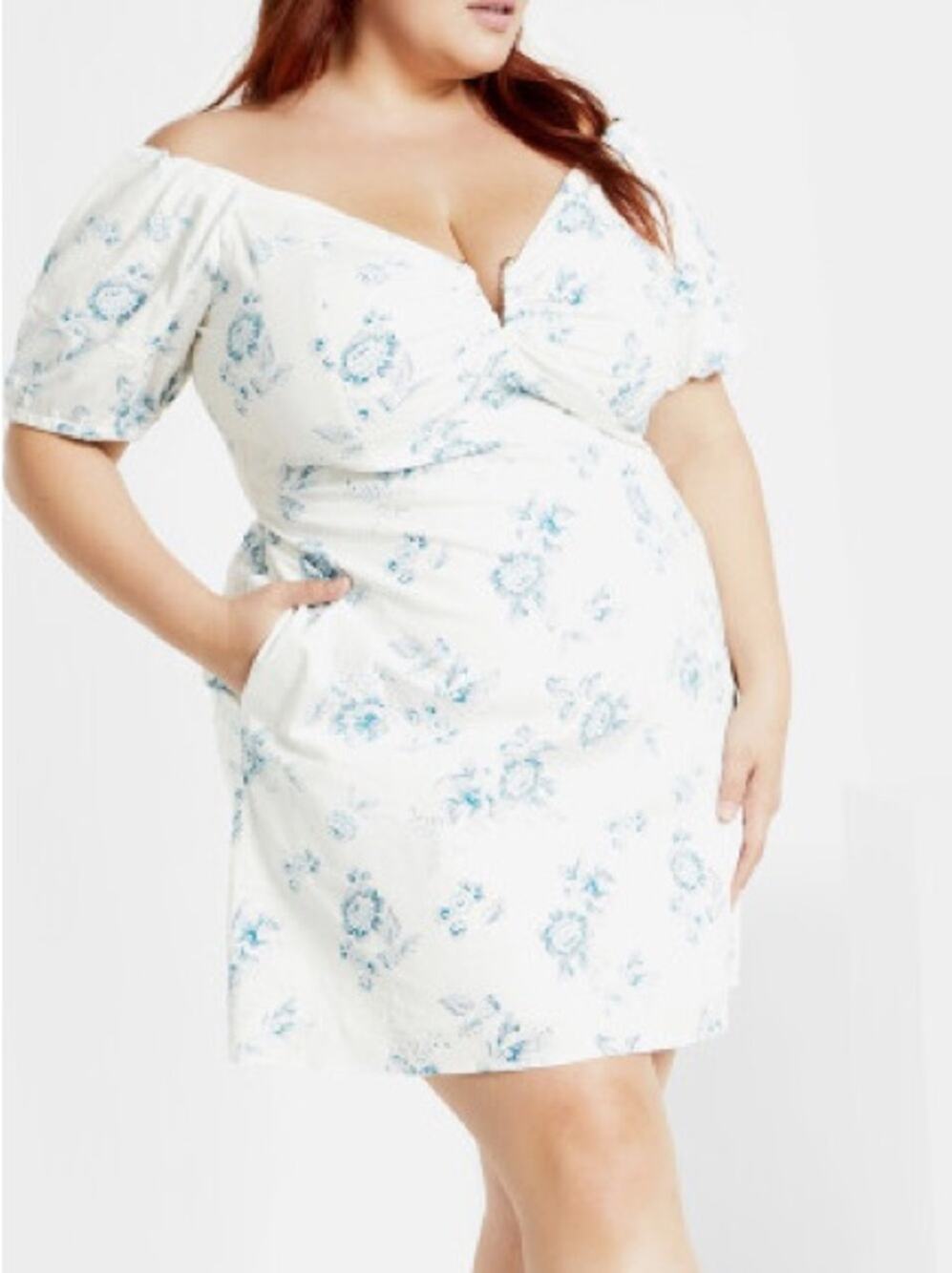 City Chic NWT Martine Print Off Shoulder Smocked Mini
Dress Floral plus Size 18